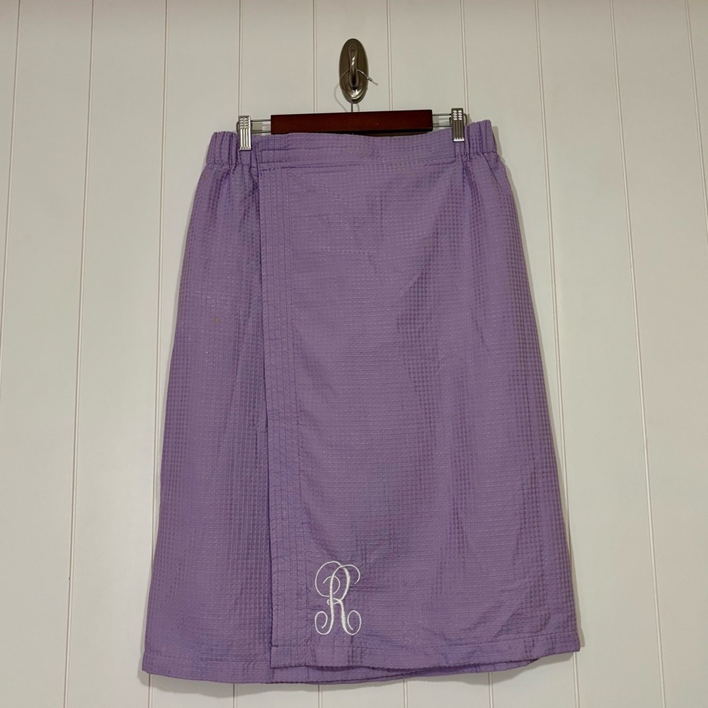Monogrammed Waffle Knit Swim Cover-Up size L/One Size